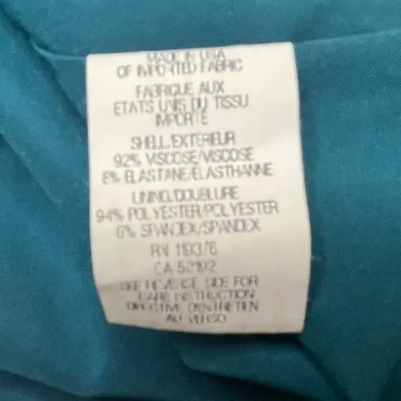 HELMUT LANG CASUAL SHIFT WESTERN MOD DRESS DEEP TEAL GREEN MEDIUM P - Picture 6 of 9